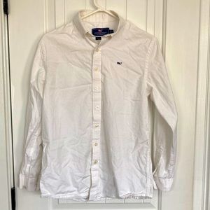 VINEYARD VINES Whale SHIRT Classic Fit Solid Poplin Whitecap 100% cotton